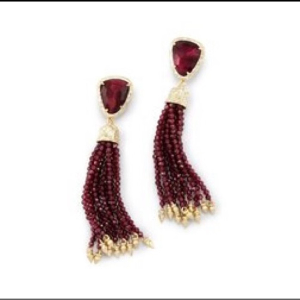 Kendra Scott red Bordeaux blossom earrings